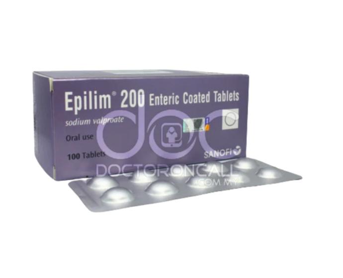 EPILIM 200 MG EC TABS 100S